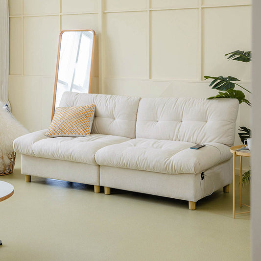 Loveseat Hilario con puertos USB-C, almacenamiento y diseño acolchado