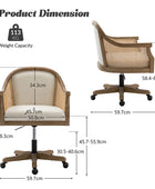 Silla de tareas de Audrey con Rattan Arms