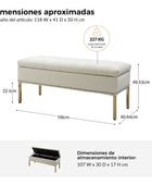 Egmund Banco de Almacenamiento Tapizado con Tapa Abatible y Patas de Madera