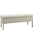 Egmund Banco de Almacenamiento Tapizado con Tapa Abatible y Patas de Madera