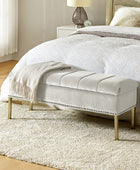 Egmund Banco de Almacenamiento Tapizado con Tapa Abatible y Patas de Madera