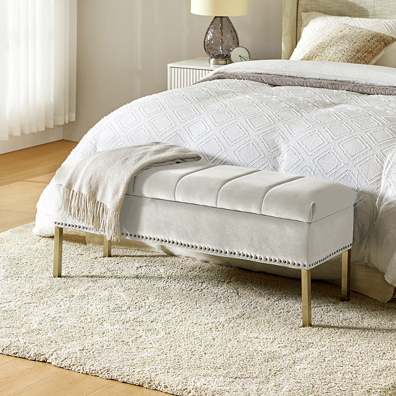 Egmund Banco de Almacenamiento Tapizado con Tapa Abatible y Patas de Madera