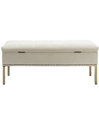 Egmund Banco de Almacenamiento Tapizado con Tapa Abatible y Patas de Madera