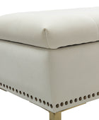 Egmund Banco de Almacenamiento Tapizado con Tapa Abatible y Patas de Madera