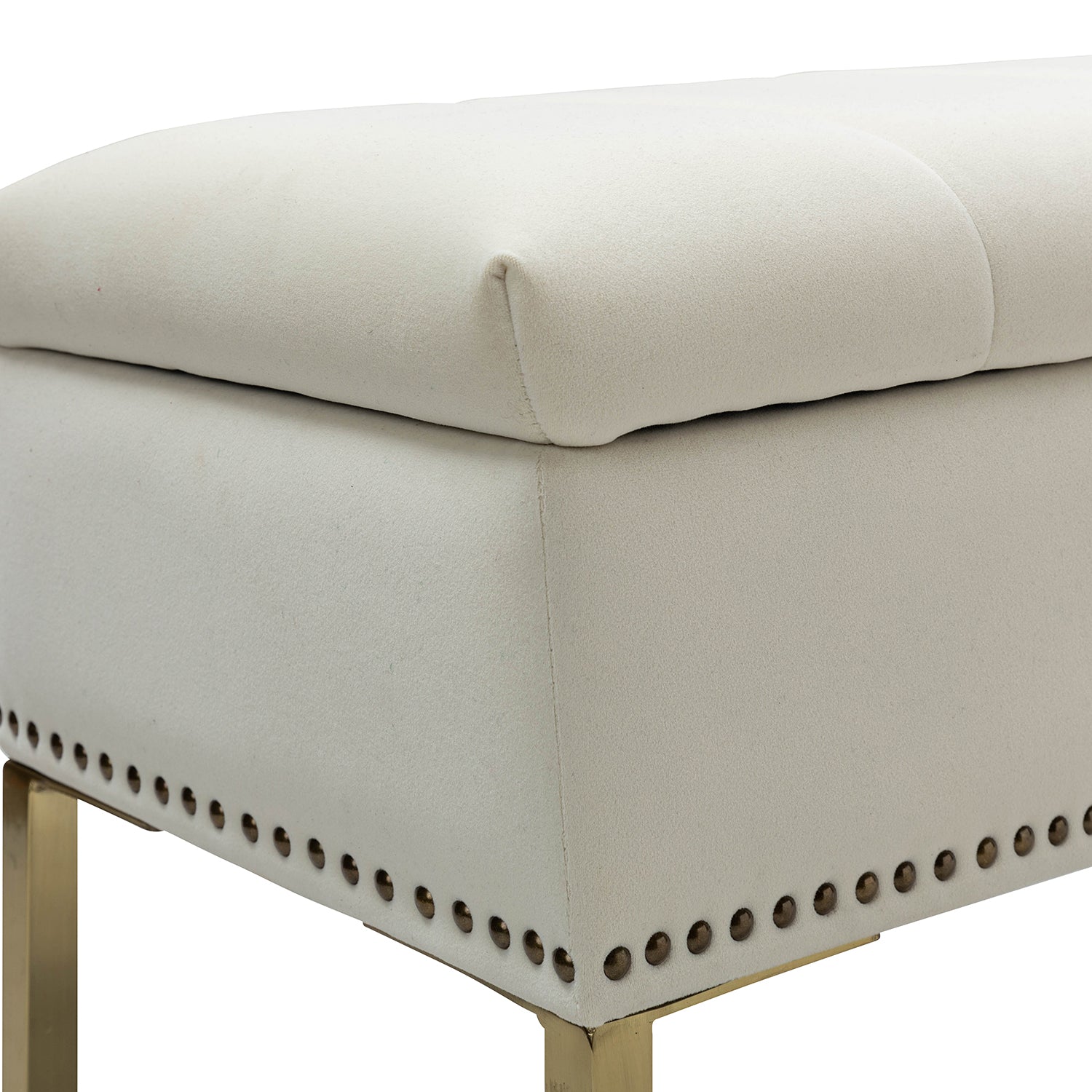 Egmund Banco de Almacenamiento Tapizado con Tapa Abatible y Patas de Madera