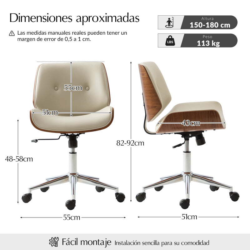 Yves Silla de oficina giratoria con altura de asiento regulable