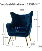 Sillón Isabelle de Terciopelo con Respaldo Alado