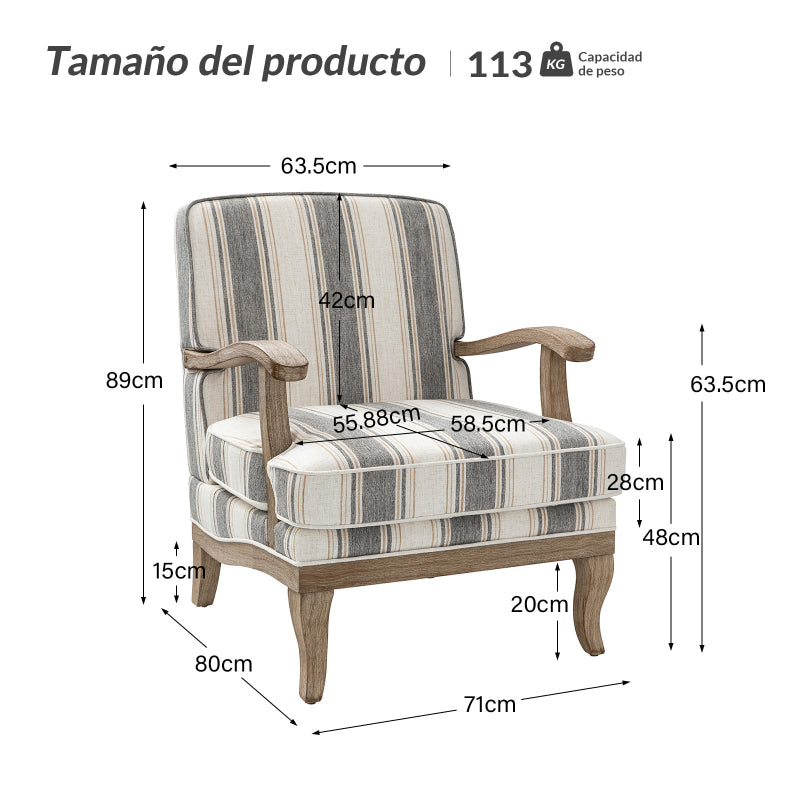 Sillón de rayas románticas de Randolph