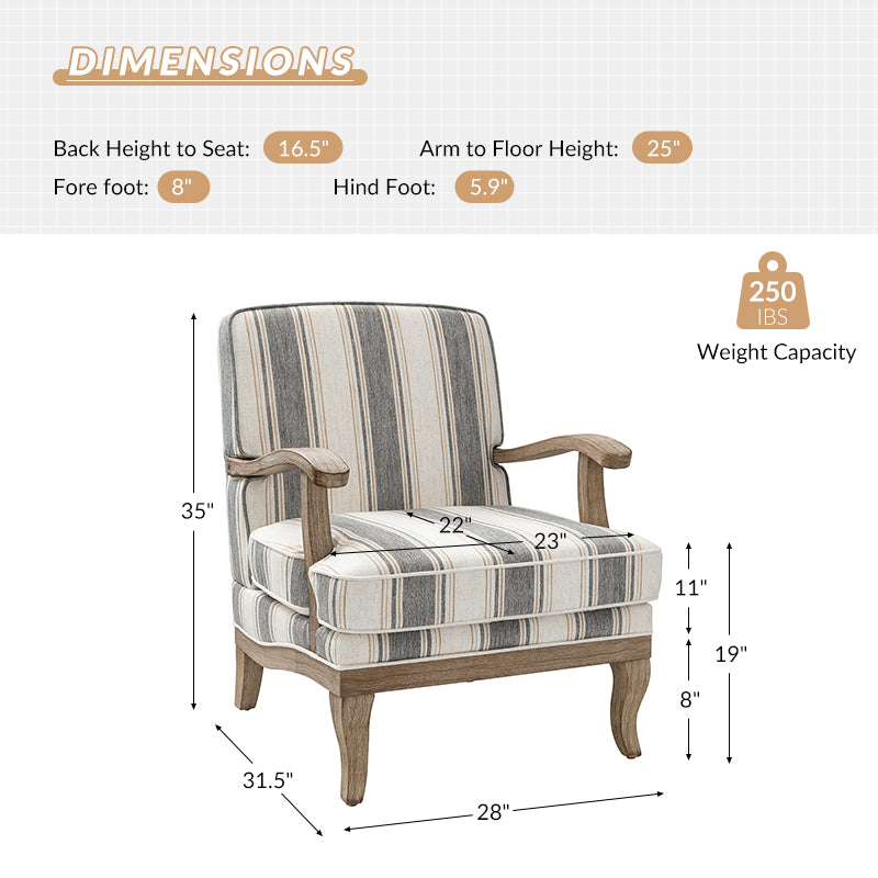 Sillón de rayas románticas de Randolph