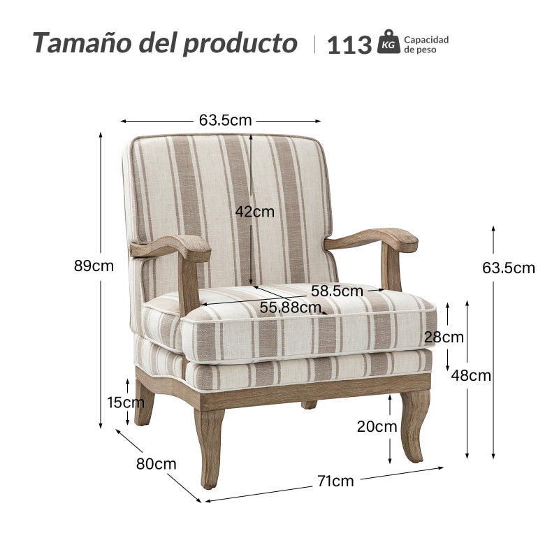 Sillón de rayas románticas de Randolph