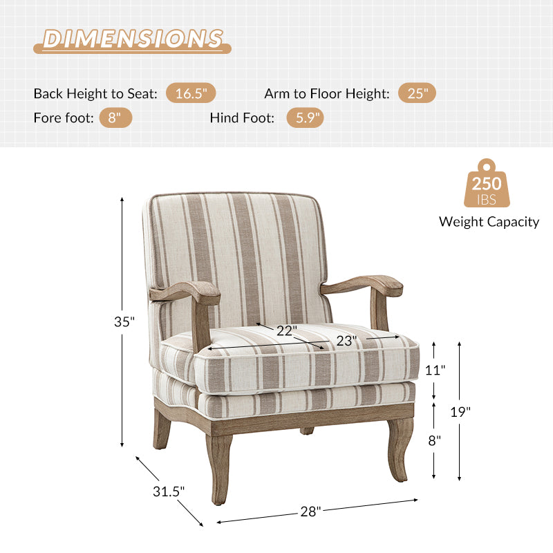 Sillón de rayas románticas de Randolph
