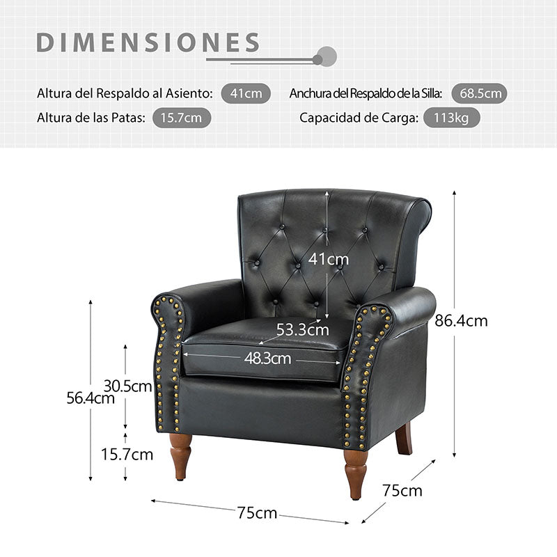 Sillón Deniz de cuero vegano