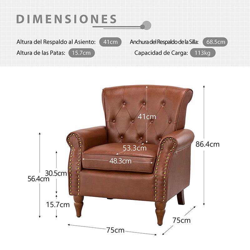 Sillón Deniz de cuero vegano