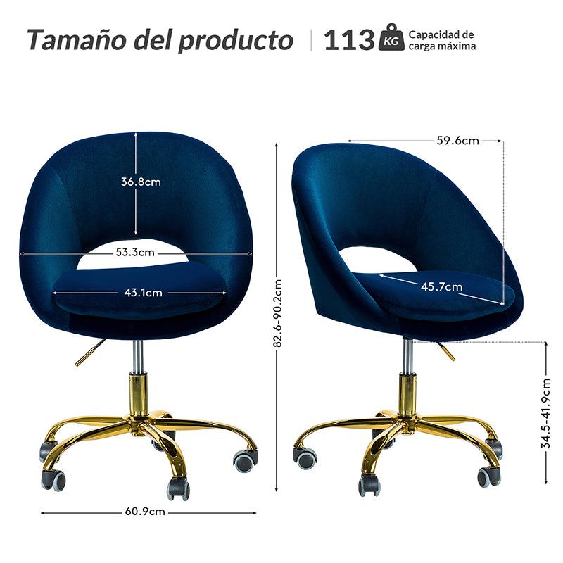 Silla Ergonómica de Oficina Ramona en Terciopelo