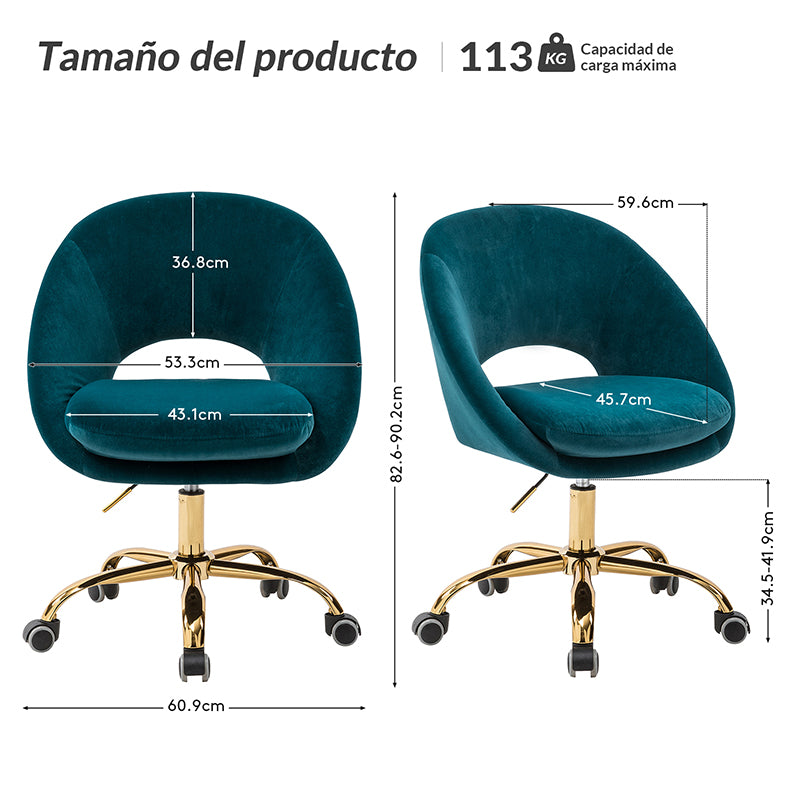 Silla Ergonómica de Oficina Ramona en Terciopelo