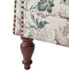 Sillón acentuado tapizado Matteo Floral con adornos de cabeza de clavo