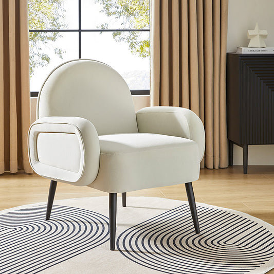 Val Sillón Moderno de Terciopelo con Patas Metálicas Ajustables