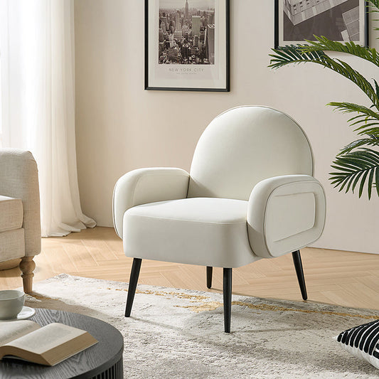 Val Sillón Moderno de Terciopelo con Patas Metálicas Ajustables