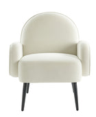 Val Sillón Moderno de Terciopelo con Patas Metálicas Ajustables