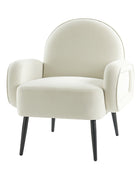 Val Sillón Moderno de Terciopelo con Patas Metálicas Ajustables