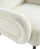 Val Sillón Moderno de Terciopelo con Patas Metálicas Ajustables