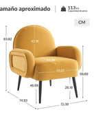 Val Sillón Moderno de Terciopelo con Patas Metálicas Ajustables