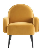 Val Sillón Moderno de Terciopelo con Patas Metálicas Ajustables