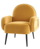 Val Sillón Moderno de Terciopelo con Patas Metálicas Ajustables
