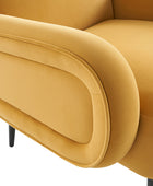 Val Sillón Moderno de Terciopelo con Patas Metálicas Ajustables