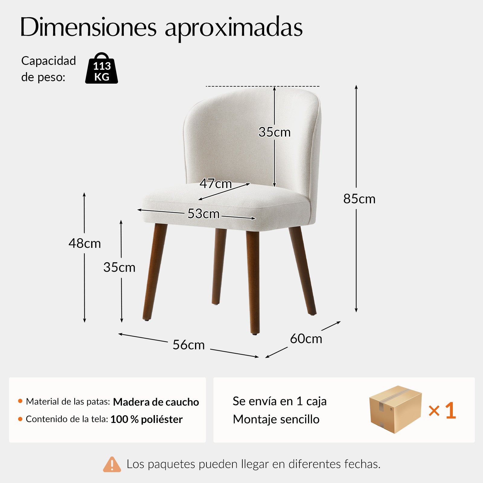 Silla de Comedor de Soporte Ergonómico Celeste Mid-century