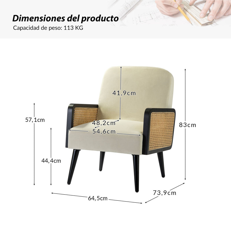 Sillón de caña de elva