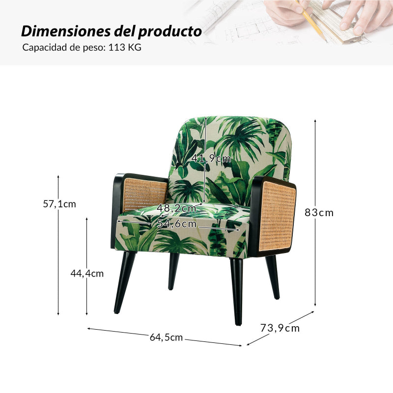Sillón de caña de elva