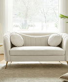 Loveseat Emilio con patas doradas y cojín de felpa
