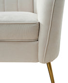 Loveseat Emilio con patas doradas y cojín de felpa