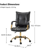 Silla de Trabajo Michele de Cuero Vegano de Oficina Ajustable y Giratoria