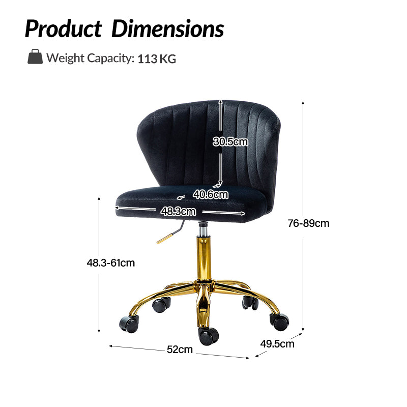 Silla de oficina de terciopelo Concha Ergonómica Chandra