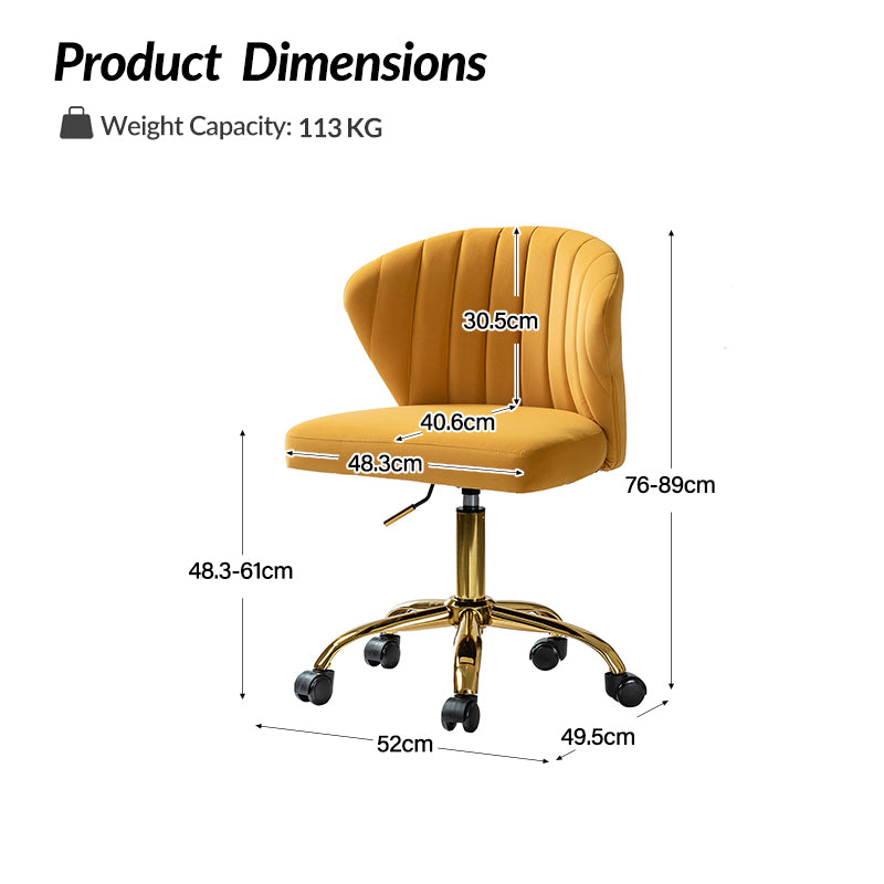 Silla de oficina de terciopelo Concha Ergonómica Chandra