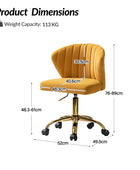 Silla de oficina de terciopelo Concha Ergonómica Chandra