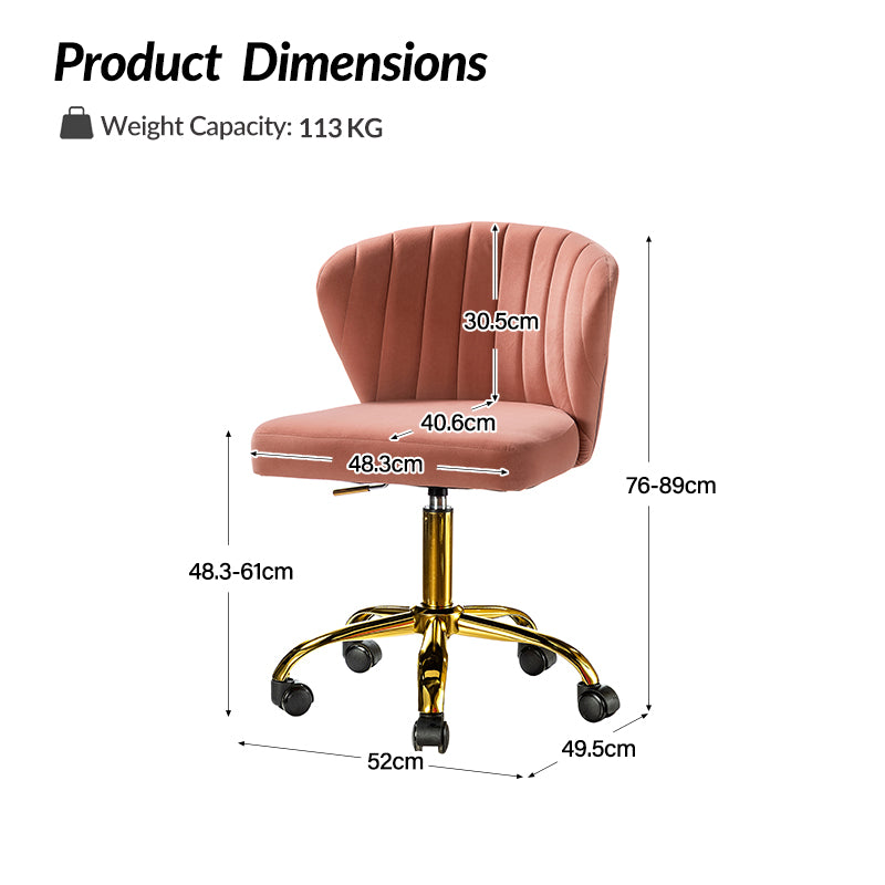 Silla de oficina de terciopelo Concha Ergonómica Chandra