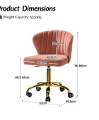 Silla de oficina de terciopelo Concha Ergonómica Chandra