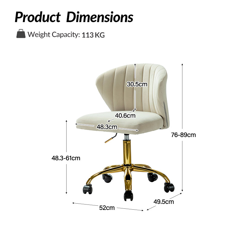 Silla de oficina de terciopelo Concha Ergonómica Chandra