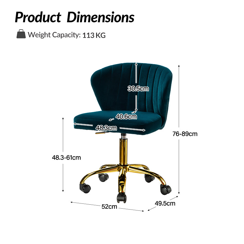 Silla de oficina de terciopelo Concha Ergonómica Chandra