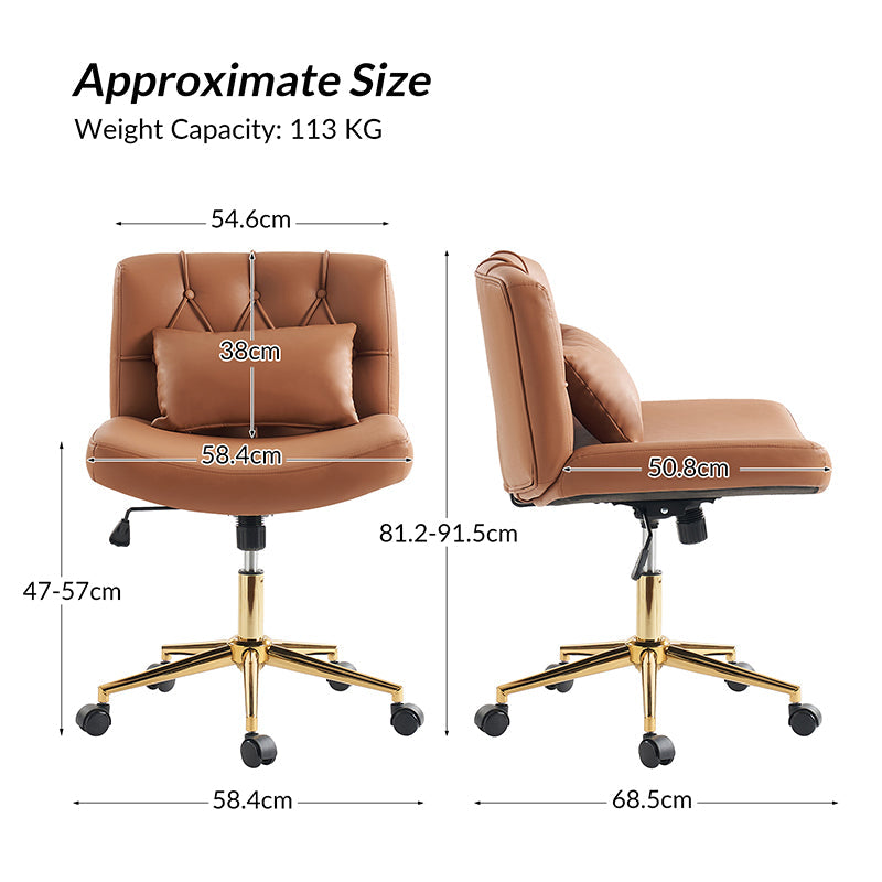 Silla de Oficina Cecil de Altura Ajustable con Respaldo Acolchado y Almohada