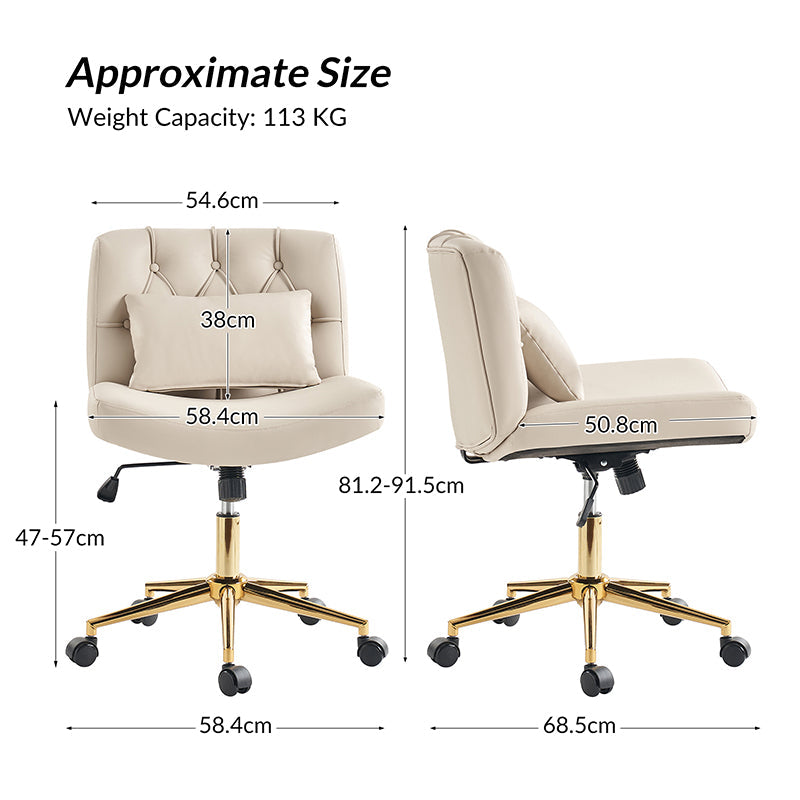 Silla de Oficina Cecil de Altura Ajustable con Respaldo Acolchado y Almohada