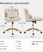 Silla de Oficina Cecil de Altura Ajustable con Respaldo Acolchado y Almohada