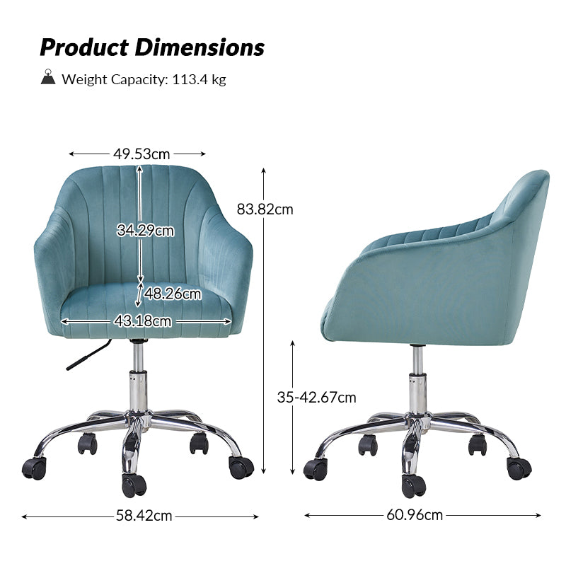 Silla de Tarea Moderna de Terciopelo Theo con Respaldo Acolchado