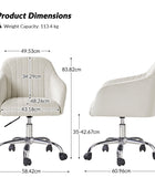 Silla de Tarea Moderna de Terciopelo Theo con Respaldo Acolchado