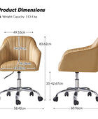 Silla de Tarea Moderna de Terciopelo Theo con Respaldo Acolchado