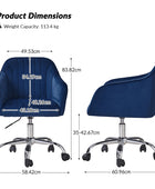 Silla de Tarea Moderna de Terciopelo Theo con Respaldo Acolchado