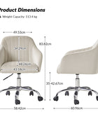 Silla de Tarea Moderna de Terciopelo Theo con Respaldo Acolchado